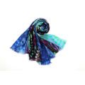 Latest Arrival different types Blue border sunflower scarf and shawl for sale